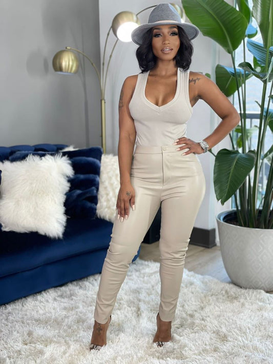 Ribbed Solid Tank Bodysuit